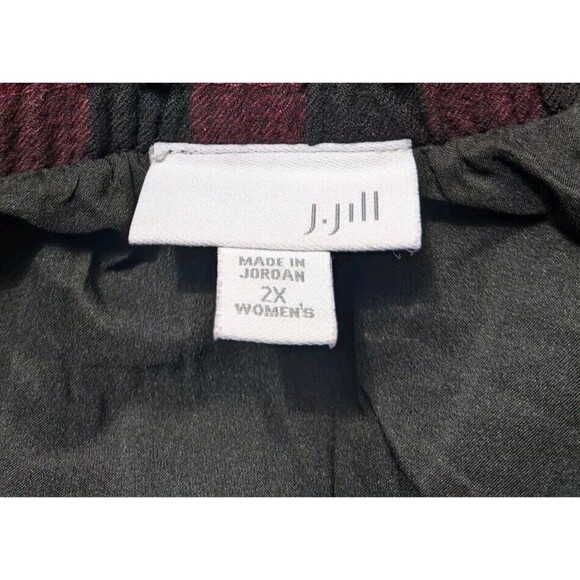J. Jill Skirt Elastic Waist Pull On Mini Lined Pockets Check Size 2X - Picture 6 of 6